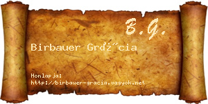 Birbauer Grácia névjegykártya